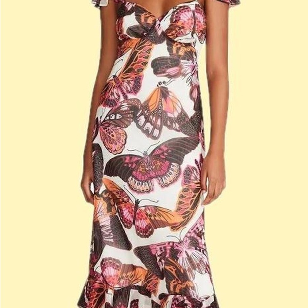 Betsey Johnson Women's Pepper Butterfly-Print Midi Dress